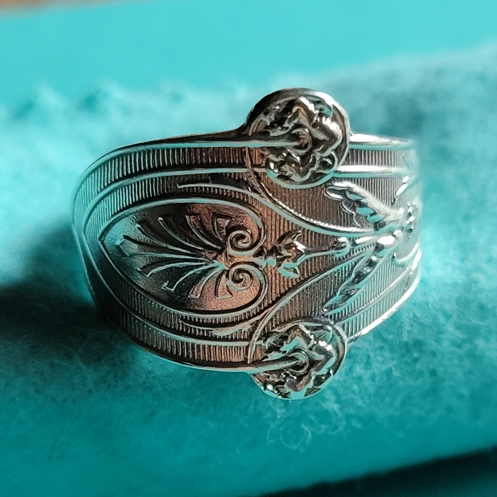 1870 Tiffany & Company Italian Spoon Ring Sterling Luxury Vintage Celeb Style#70